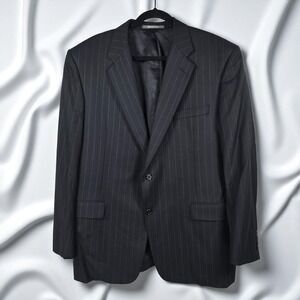 Hickey Freeman‎ Blazer Loro Piana Tasmanian Wool Super 130s Men 46R Black, Union